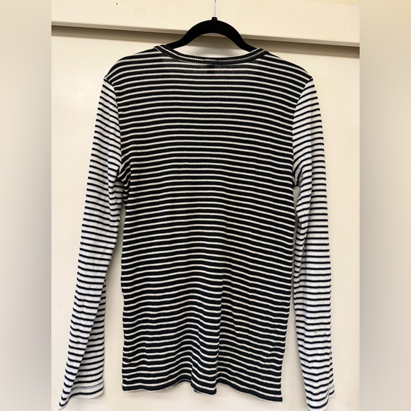 NWOT : J. Crew : Black/White Mixed Striped Long Sleeve Shirt - Picture 2 of 2